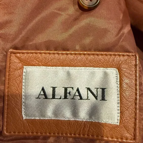 Vintage Macy’s men storeAlfani Men's lamb skin tan Leather Jacket L42